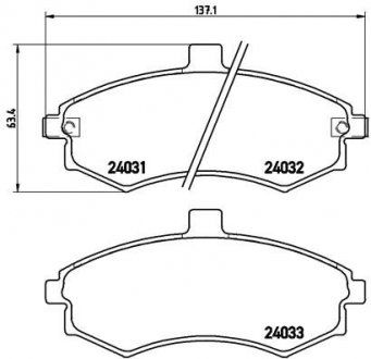 P30020 BREMBO Комплект тормозных колодок из 4 шт. дисков