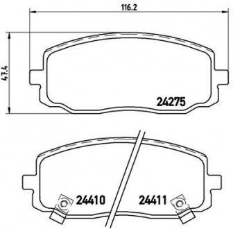 P30032 BREMBO Комплект гальмівних колодок з 4 шт. дисків