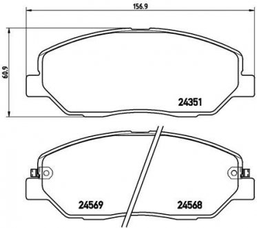 P30036 BREMBO Комплект гальмівних колодок з 4 шт. дисків