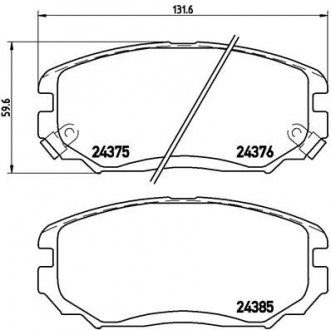 P30038 BREMBO Комплект гальмівних колодок з 4 шт. дисків