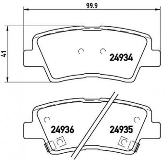 P30047 BREMBO Комплект гальмівних колодок з 4 шт. дисків