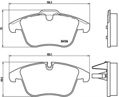 P36022 BREMBO Комплект гальмівних колодок з 4 шт. дисків