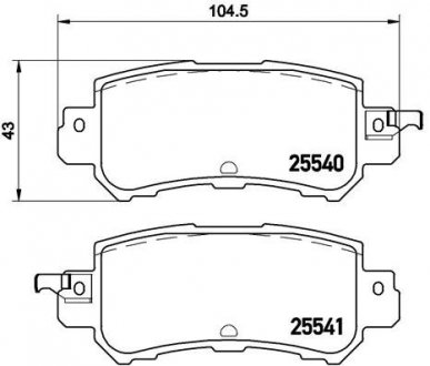 P49047 BREMBO Комплект гальмівних колодок з 4 шт. дисків