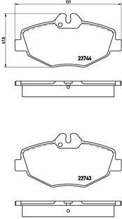 P50049 BREMBO Комплект гальмівних колодок з 4 шт. дисків