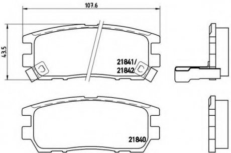 P54018 BREMBO Гальмівні колодки диск.зад. Mitsubishi L400/Montero/Pajero/Shogun/Sigma/Space Gear 1.8-3.0 87-05