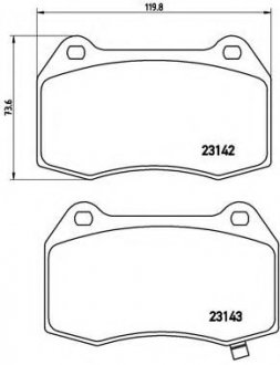 P56047 BREMBO Тормозные колодки перед. Nissan 350 Z (Z33) 05-/Infiniti G35 (V35)