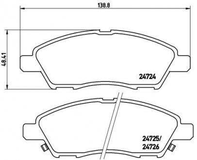 P56070 BREMBO Комплект гальмівних колодок з 4 шт. дисків