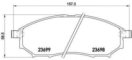 P56094 BREMBO Комплект гальмівних колодок з 4 шт. дисків