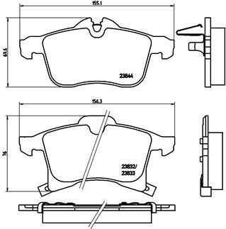 P59045 BREMBO Комплект тормозных колодок из 4 шт. дисков