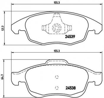 P61083 BREMBO Комплект тормозных колодок из 4 шт. дисков