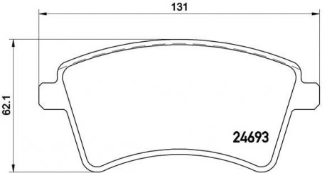 P68044 BREMBO Комплект гальмівних колодок з 4 шт. дисків