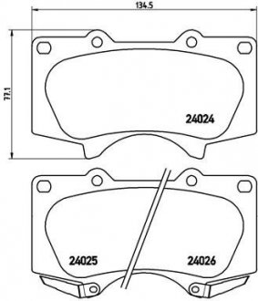 P83066 BREMBO Комплект тормозных колодок из 4 шт. дисков