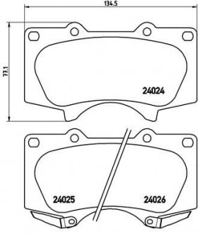 P83102 BREMBO Комплект тормозных колодок из 4 шт. дисков