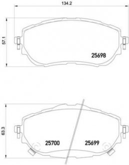 P83150 BREMBO Комплект гальмівних колодок з 4 шт. дисків