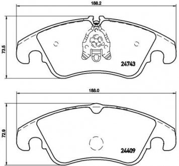 P85098 BREMBO Комплект гальмівних колодок з 4 шт. дисків