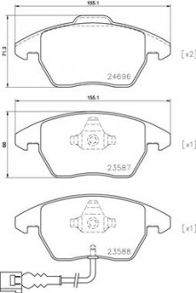 P85146 BREMBO Комплект гальмівних колодок з 4 шт. дисків