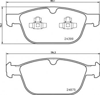 P86023 BREMBO Комплект гальмівних колодок з 4 шт. дисків