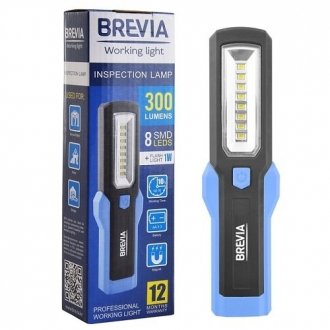 11310 BREVIA Фонарик инспекционный LED Инспекционная лампа 8SMD+1W LED 300lm, 3xAA Brevia