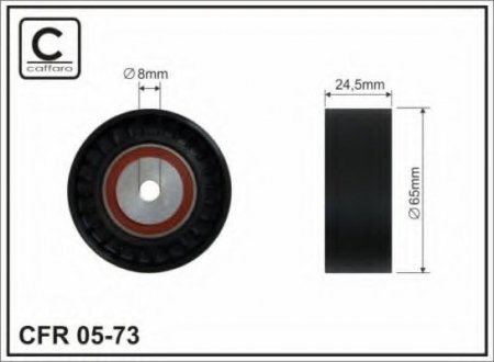 05-73 CAFFARO 65x8x24,5 plastic Ролик паска приводного VAG 2.5Tdi 97-