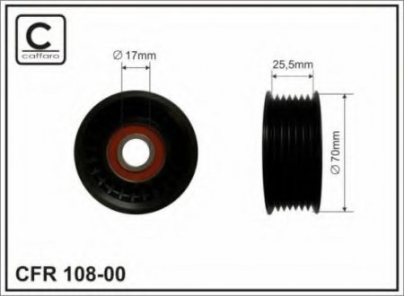 108-00 CAFFARO Ролик паска приводного Audi Q7, VW Touareg 3.2 V6/3.6 V6 FSI 02- (68,5X17X22,5)