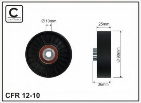 12-10 CAFFARO 90x8x25 Ролик паска приводного Fiat/Lancia 1.4/1.6/1.8GT 95-