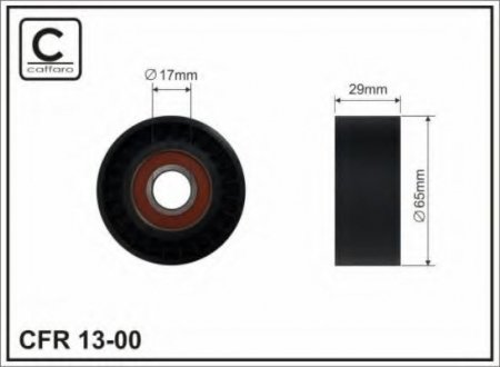 13-00 CAFFARO 65x17x29 Ролик паска приводного Alfa Romeo/Fiat/La