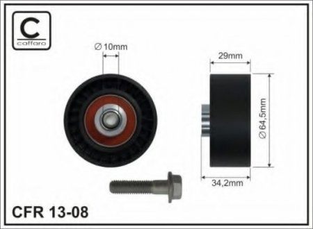 13-08 CAFFARO 64xM10x29 Ролик паска приводного Daewoo Lanos/Nubira 1.6