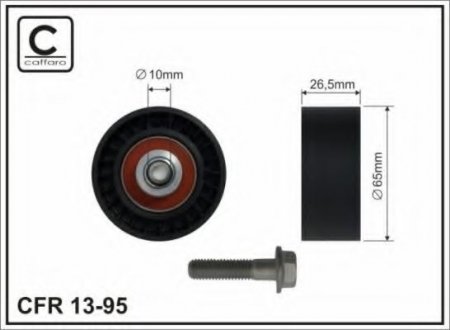 13-95 CAFFARO 65x10x26,5 Ролик паска приводного Peugeot/Citroen 1.1/1.4/1.6 97-