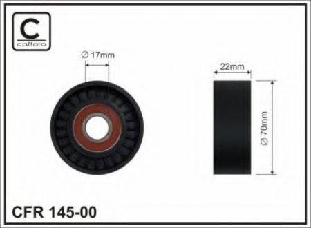 145-00 CAFFARO 70x17x22 Ролик паска приводного Rover 75 99-