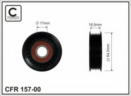 157-00 CAFFARO 64x17x19 Ролик паска приводного DB A-Klass/VANO 1.6/1.7DCI/1.9/2.0/2.0CDI/2.1