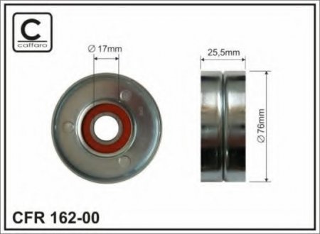 162-00 CAFFARO 76X17X26 Ролик паска приводного VAG 2.5TDI 97-