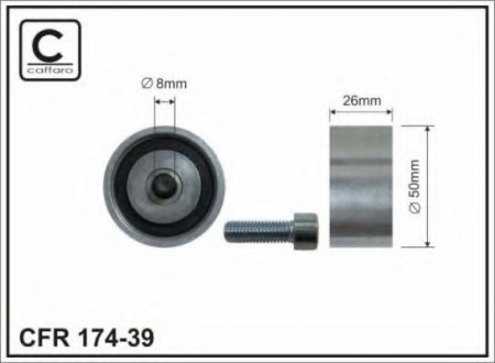 174-39 CAFFARO 51x8x26 Ролик паска приводного Renault 1.9D 97-