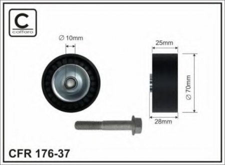 176-37 CAFFARO 70x10x24,5 Ролик паска приводного Chery Elara/Tiggo