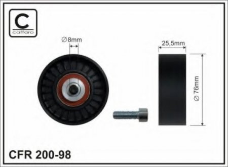 200-98 CAFFARO Ролик паска приводного 76x8x26