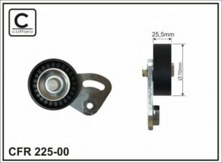 225-00 CAFFARO 70X25.5 Ролик паска приводного BMW 3 (E36), 5 (E39), 7 (E38) 1.7D/2.5D 01.95-05.04