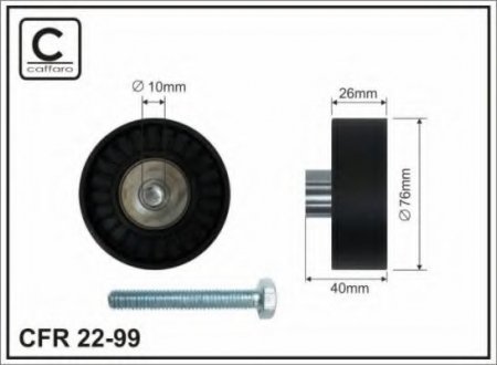 22-99 CAFFARO 76x10x26 Ролик паска приводного Audi/Skoda/VW 1.6FSI