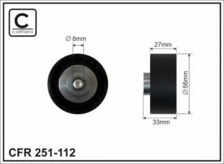 251-112 CAFFARO 55x8x28 Ролик паска приводного BMW 2.0d-3.0d