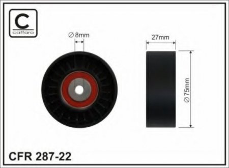 287-22 CAFFARO 75x8x27 Ролик паска приводного Audi A4, A6, A8, Q7 2.7TDI/3.0TDI 11.04-