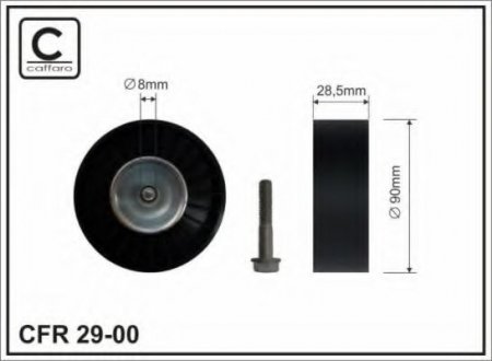 29-00 CAFFARO 90x8x28 Ролик паска приводного Mercedes-Benz M271 1.8 02-