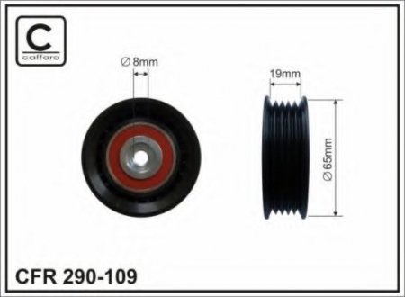 290-109 CAFFARO 65x8x19,5 Ролик паска приводного DB Vaneo 1.7 CDI 02.02-