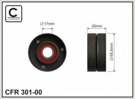 301-00 CAFFARO 65,5x17x30 Ролик паска приводного Renault Megane II 1.9dCi 02-