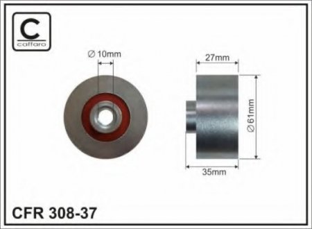 308-37 CAFFARO 60x10x27 Ролик паска приводного Ford Tourneo, Transit Connect 1.8Di/TDCi 06.02-