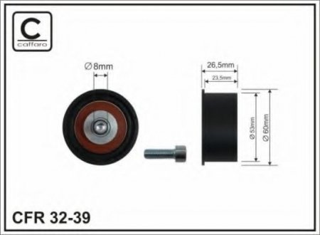 32-39 CAFFARO 53x8x23,5 Ролик паска приводного Opel Astra 1.6 16V 93-