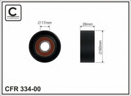 334-00 CAFFARO 60x17x25 Ролик паска приводного Citroen Berlingo/Jumpy/Fiat Scudo/Peugeot Partner 1.9D 96-