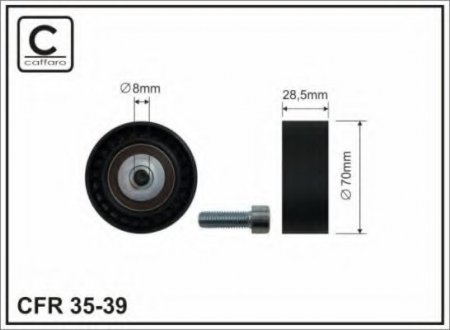 35-39 CAFFARO 70x8x28,5 Ролик паска приводного BMW E32,E31,E34,E38 87- 11 28 1 731 2