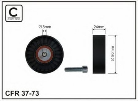 37-73 CAFFARO 80x8x24 Ролик паска приводного BMW 3/5/7 1.8/2.5 TDS 01.95-