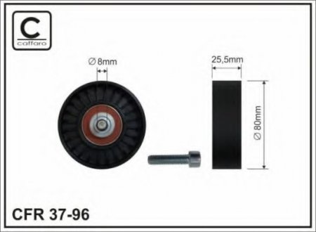 37-96 CAFFARO 80x8x25,5 Ролик паска приводного OM 102