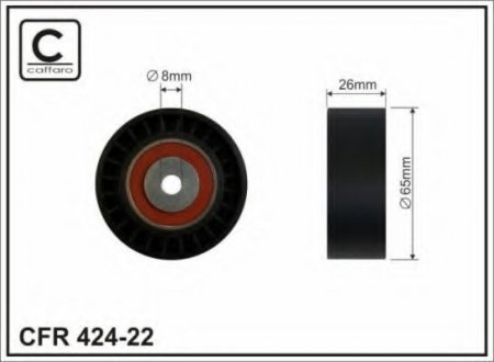 424-22 CAFFARO 65x8x26 Ролик паска приводного Audi A6 2.0TDI 11-