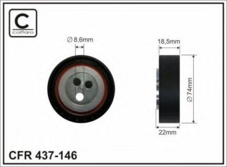 437-146 CAFFARO 74x8,5x18 Ролик паска приводного Fiat Ducato 2.3Jtd 02-