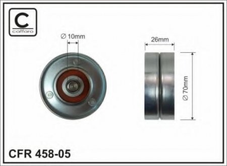 458-05 CAFFARO 70x10x26 Ролик паска поліклинового Jeep Cherokee 2.5-2.8 CRD 4x4 01-08